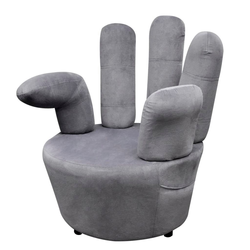 vidaXL Sessel Stuhl in Handform Grau Samt (1-St)
