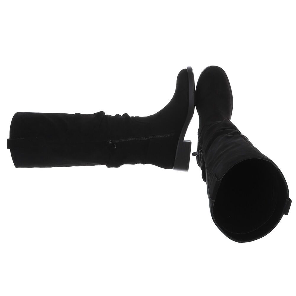 Ital-Design Damenstiefel mit hohem Schaft und Blockabsatz Stiefel (92269315) Blockabsatz Flache Stiefel in Schwarz – Bild 2 von 5