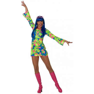 Hippiekostüm 70er 80er Jahre Kleid Kostüm Flowerpower Damen Hippie Party Disco 