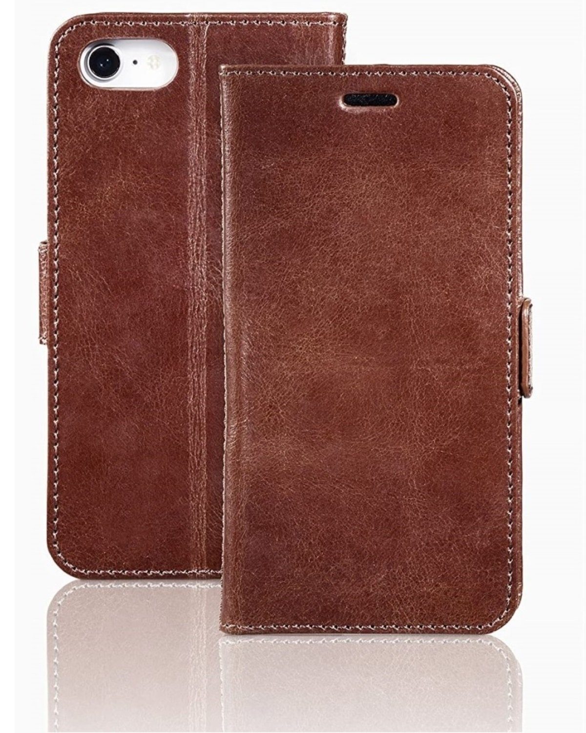Handyhülle Leder Booklet Smart Case Tasche Hülle Cover, passend für Apple iPhone 7/ 8/ SE 2020, weiches Innenfutter