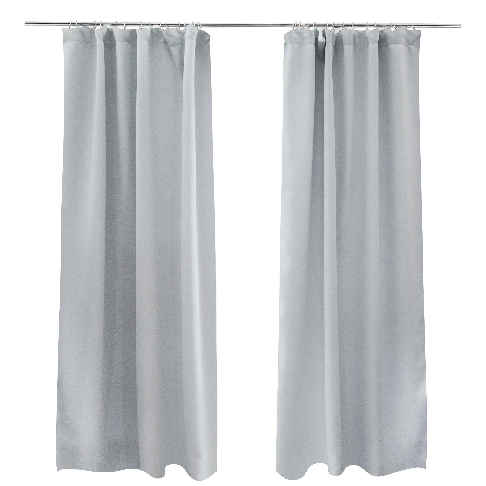 Victoria M. Verdunkelungsvorhang AURORA Vorhang mit Kräuselband, 140 x 245 cm, silber-weiß, 2 Stück (2 St), Kräuselband, verdunkelnd, Polyester