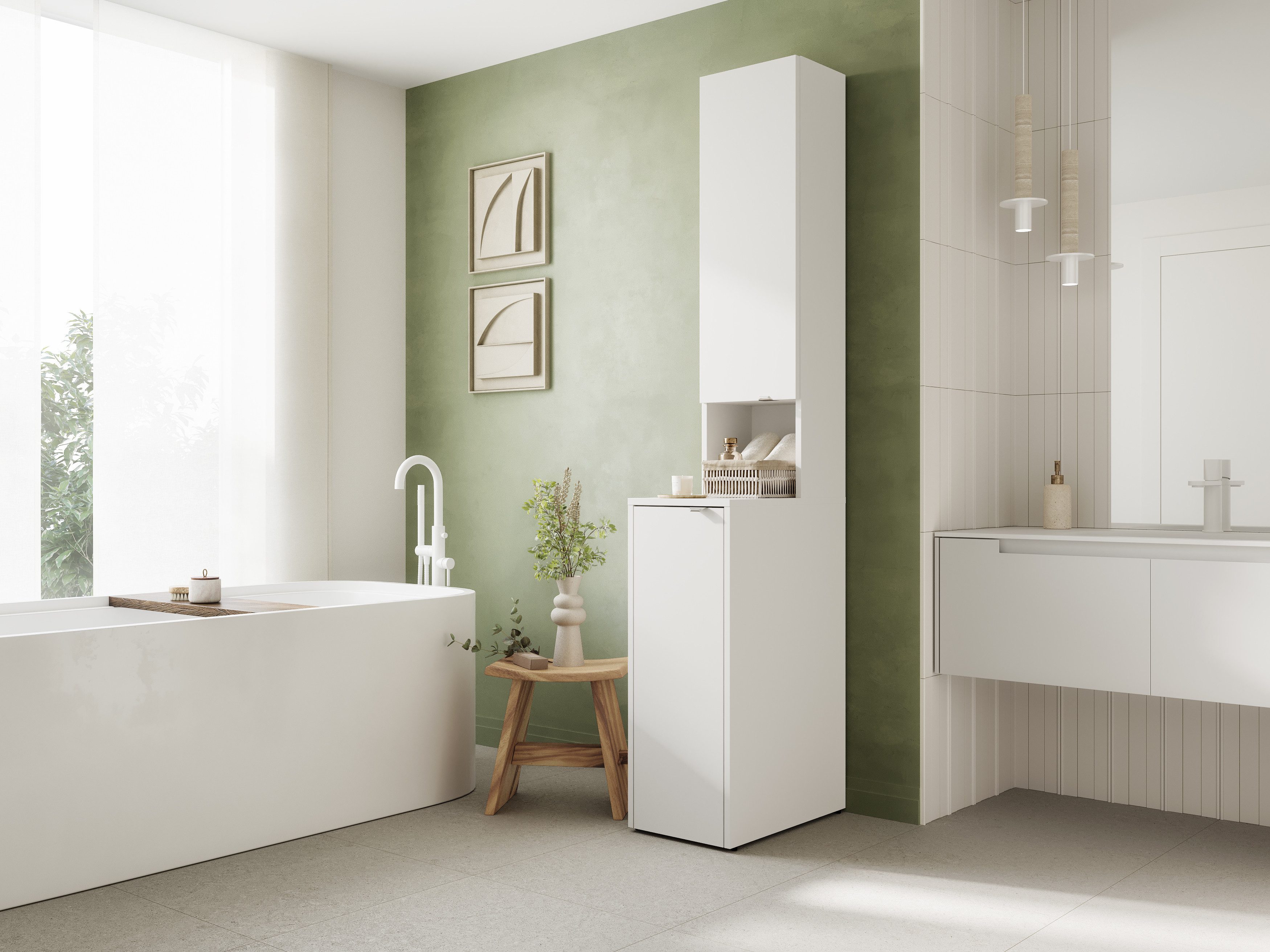 Platan Room Waschmaschinenumbauschrank Badschrank LORA Waschmaschinenschran günstig online kaufen