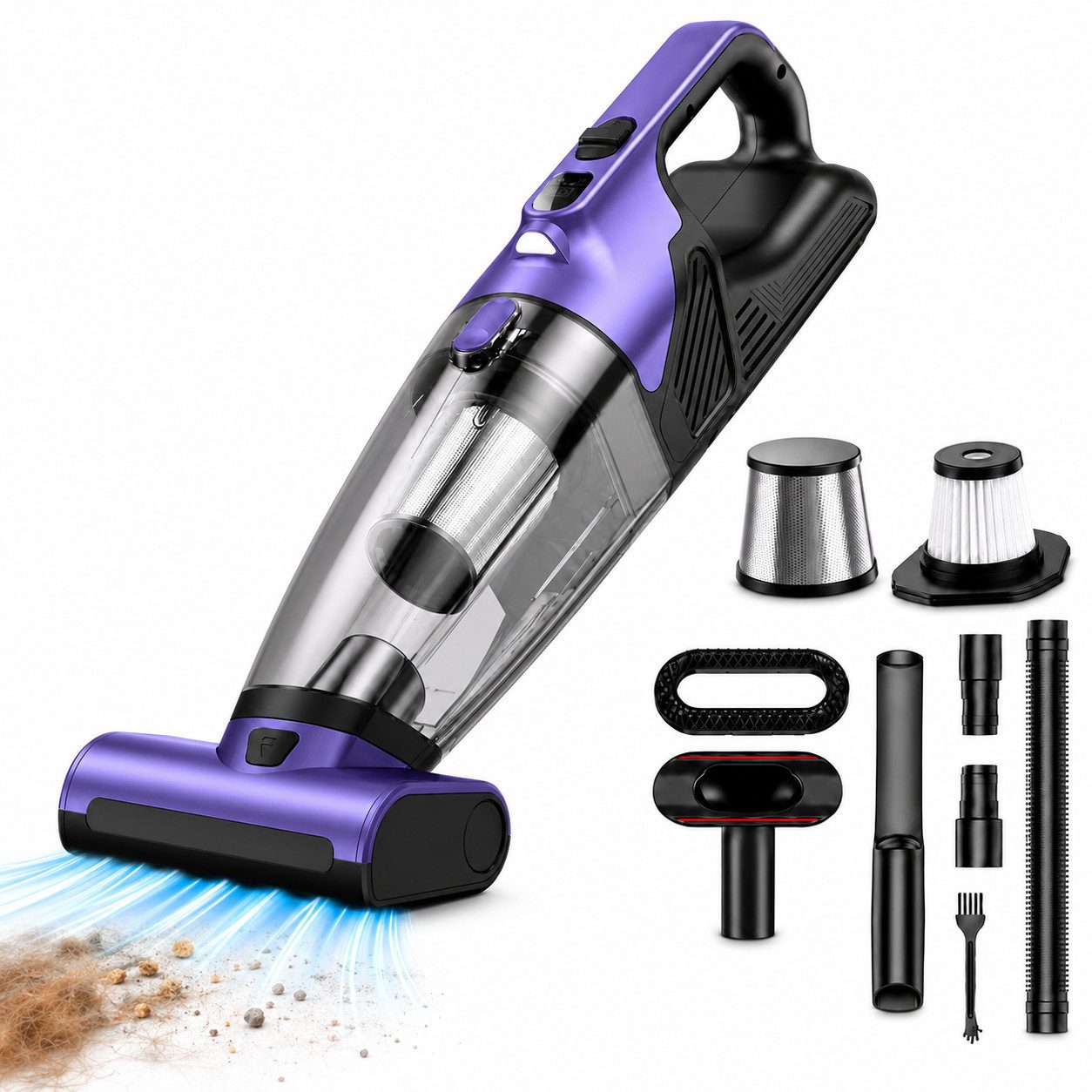 Lapalife Akku-Handstaubsauger Kabellos Stark Autostaubsauger 25000Pa Tragbarer Mini Staubsauger, Lange Akkulaufzeit 10400mAh für Sofas Autos Hundehaare