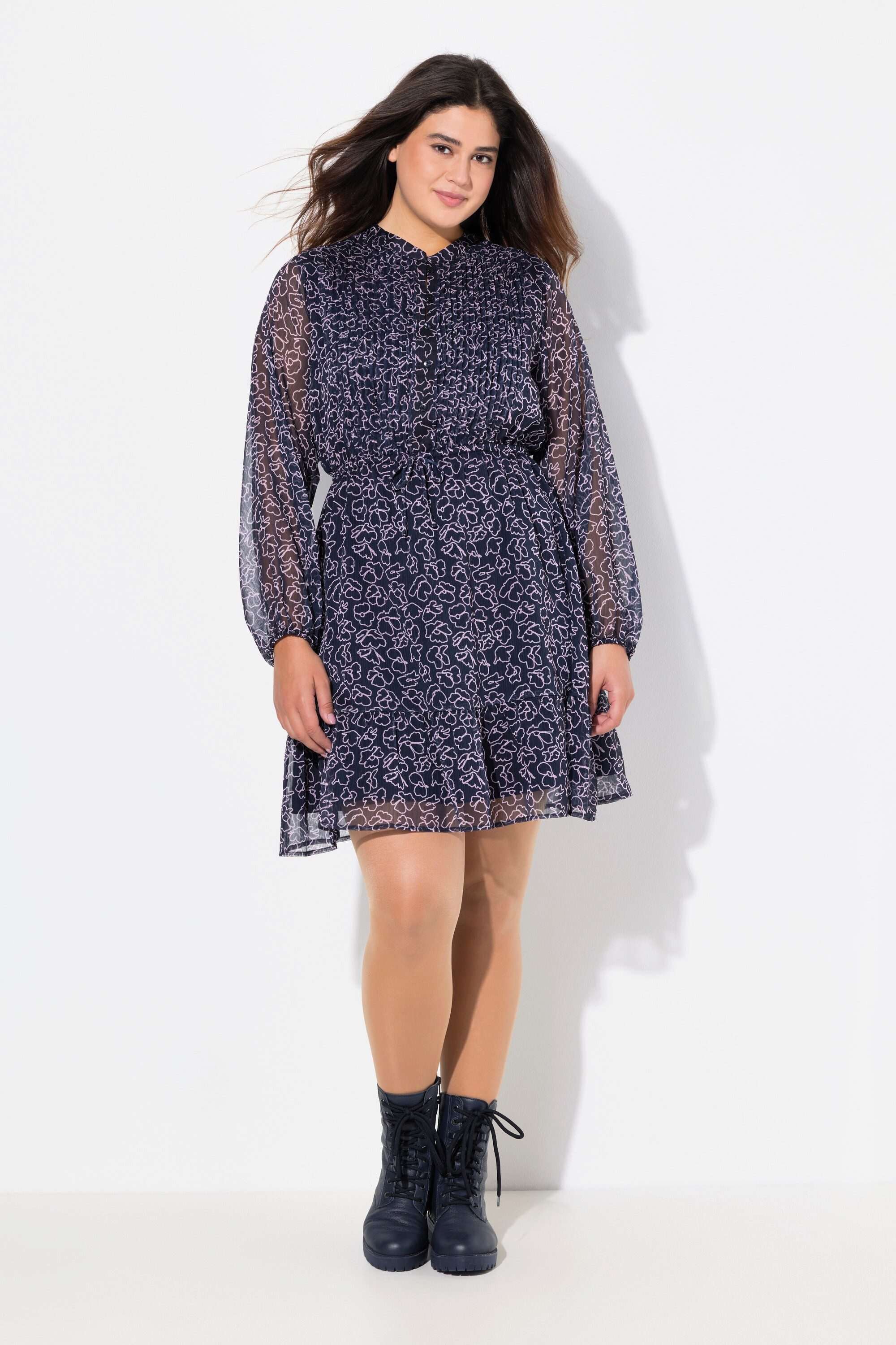 Ulla Popken Midikleid Kleid Blüten A-Linie günstig online kaufen