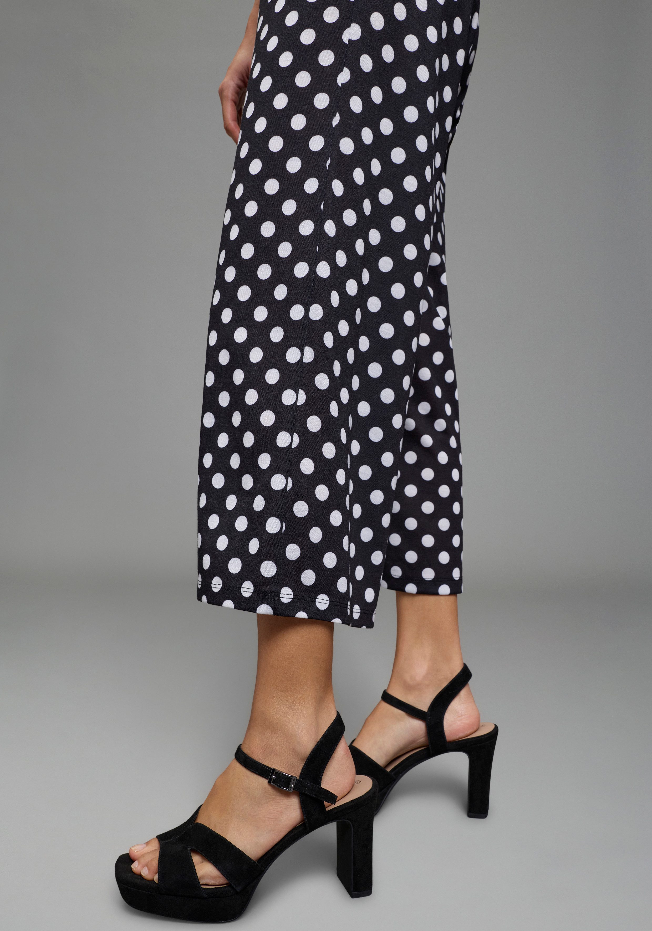 Laura Scott Jerseyhose CULOTTE aus Polyester, mit gepunkteter Optik