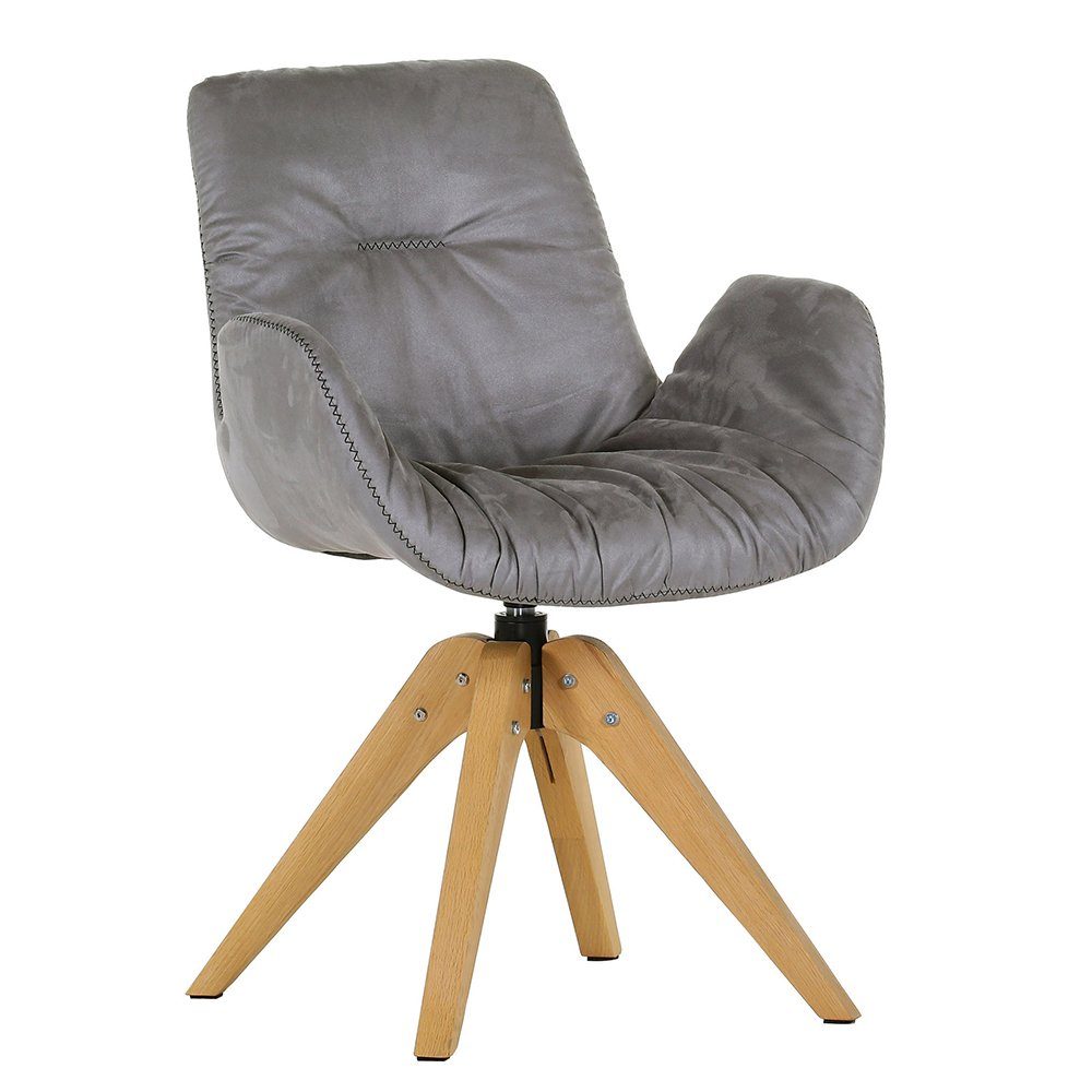 Lomadox 200cm (Spar-Set), Tisch Drehfunktion Stühle TARRAS-123, Massivholz Esszimmer Sitzgruppe Essgruppe grau