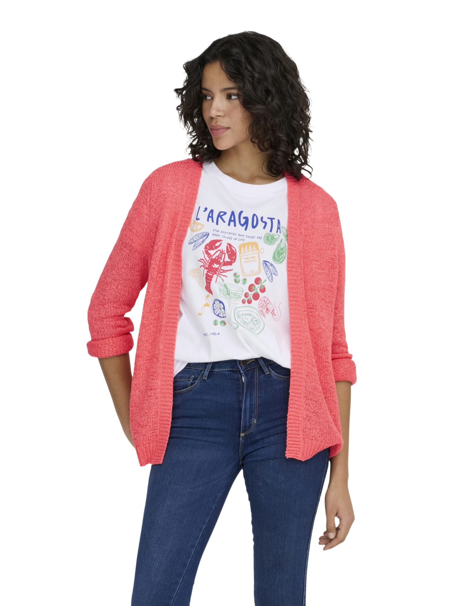 ONLY Kurzjacke rosa,Casual,Polyacryl,Meliert,Lang,Regular Fit
