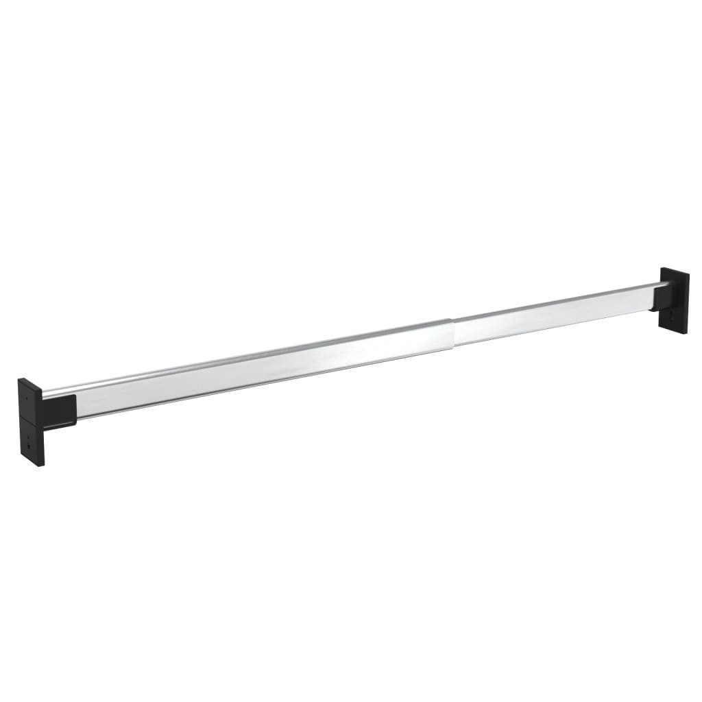 furnicato Garderobenstange Teleskop-Kleiderstange Aluminium Silber 58-100 cm, 2er Set, (1 St)