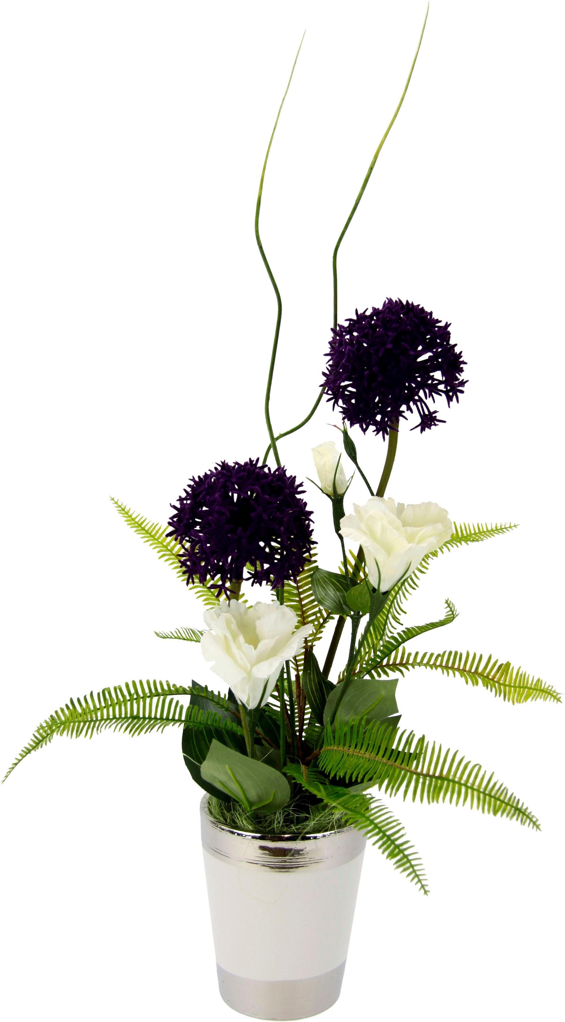 Kunstpflanze, Höhe 46 cm, Arrangement Allium/Lysianthus im Topf online