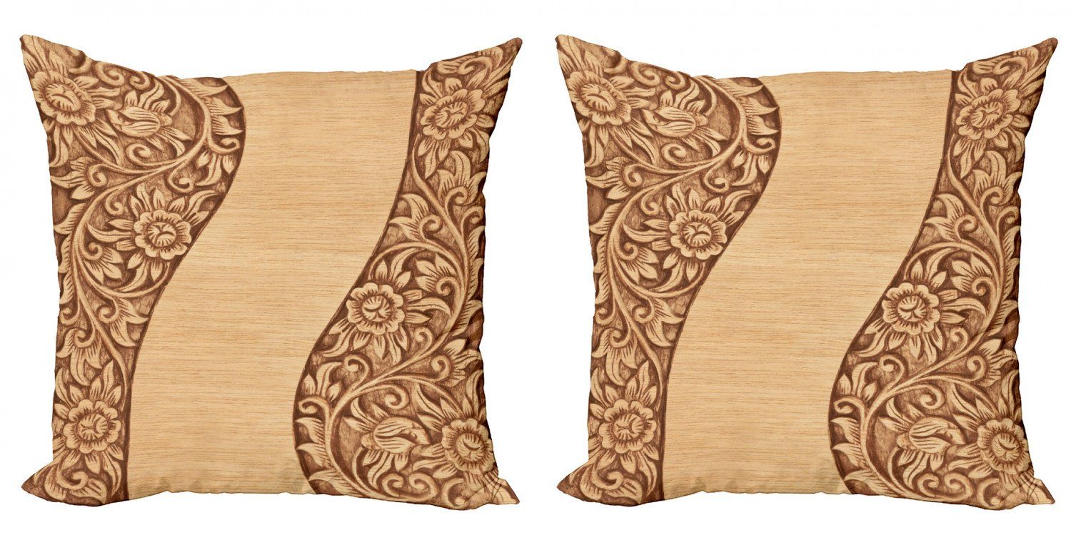 Doppelseitiger (2 Stück), Monochrome Blumen Töne Digitaldruck, Kissenbezüge Abakuhaus Verziert Modern Accent Holz