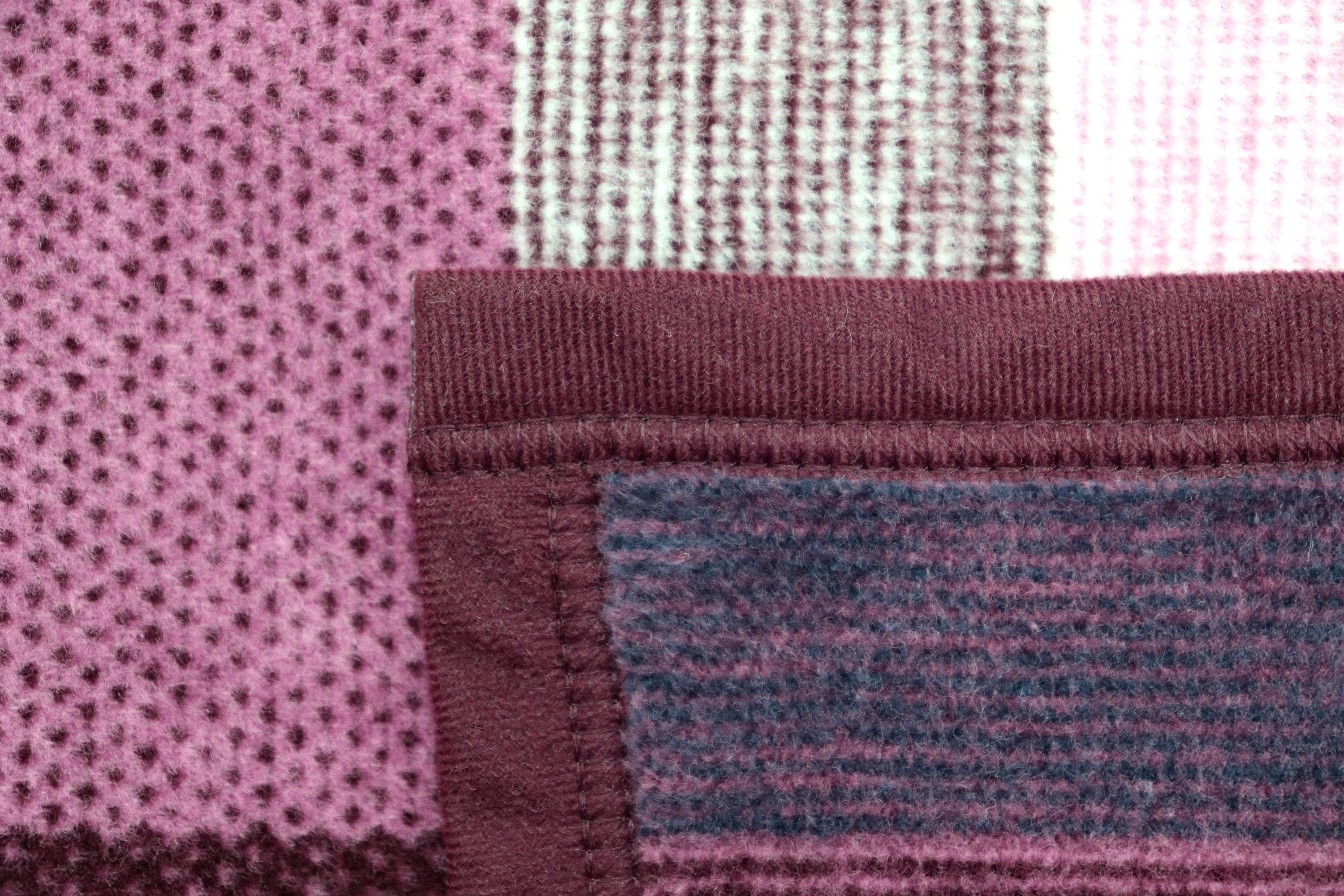 Wohndecke Color Squares berry, rosa karierte Sofadecke in 150x200 cm, Biederlack, Decke aus Baumwollmischgewebe, Made in Germany – Bild 3 von 5