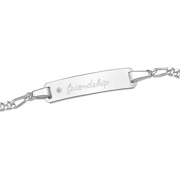 Unique Silberarmband ID-Armband Sterlingsilber 1 Diamant (ca. 0,01 ct) (Länge: 12cm)