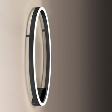 s.luce Deckenleuchte LED Ring Wandlampe & Deckenleuchte Dimmbar modern rund Schwarz, Warmweiß