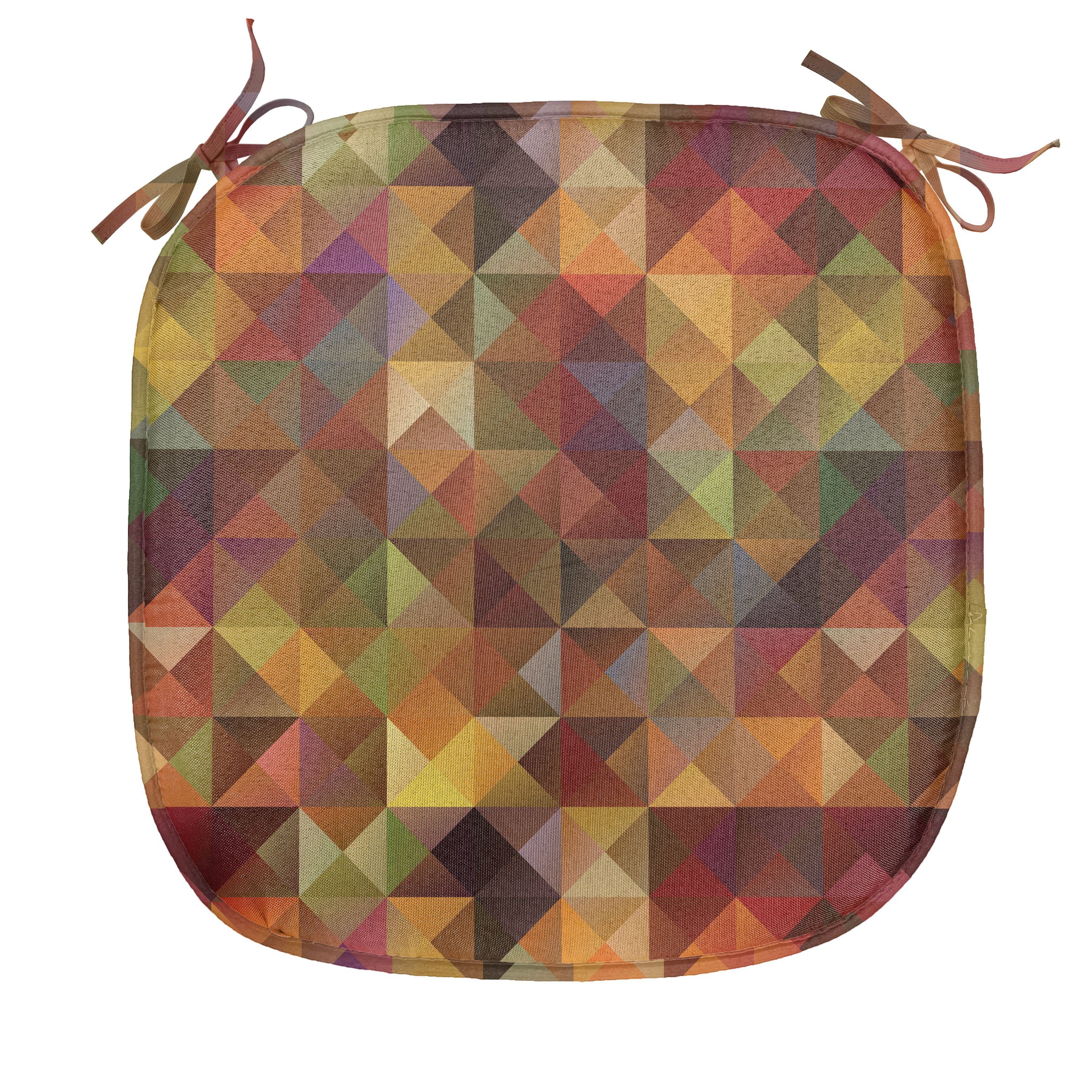 Geometrisches Bunt Riemen mit Grid-Mosaik wasserfestes Küchensitze, Stuhlkissen für Dekoratives Abakuhaus Kissen