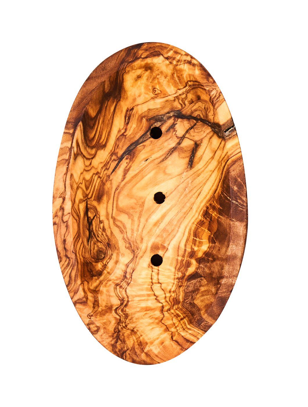 Levandeo® Dekoschale, Badzubehör oval Holz Seifenhalter ca.12x7cm Olivenholz-Seifenschale