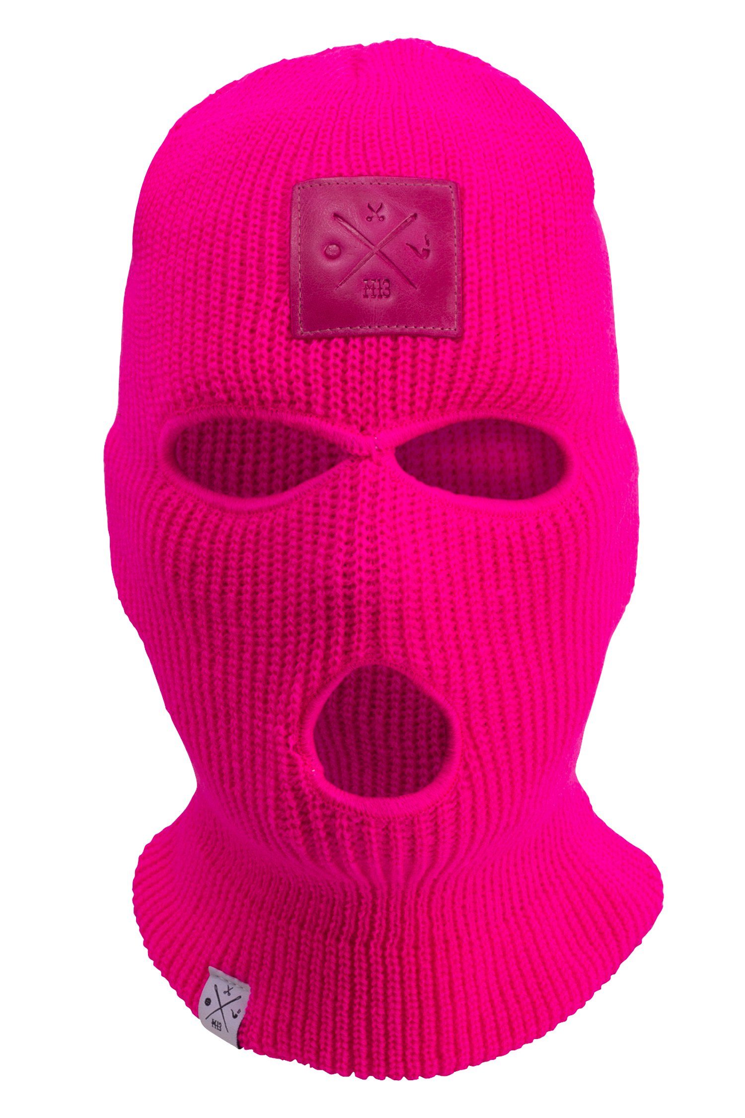 Manufaktur13 Sturmhaube Balaclava - Sturmhaube, Pink versch. gestrickt 3-Loch in Farben Skimaske