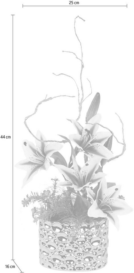 Kunstpflanze Lilien, I.GE.A., Höhe 44 cm, Arrangement im Topf-HomeTrends