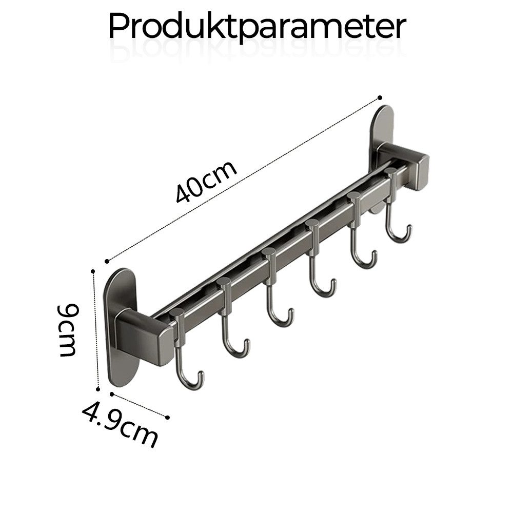 YMQHBS Hakenleiste Küchenreling mit 6 Haken, Wandmontage, Bad Hakenleiste günstig online kaufen