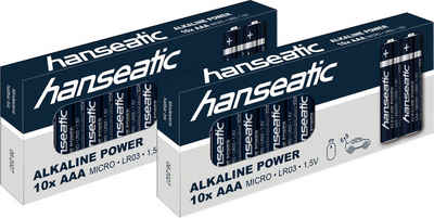 Hanseatic »20er Pack Alkaline Power, AAA Micro« Batterie, LR03 (20 St), bis zu 5 Jahren Lagerfähigkeit