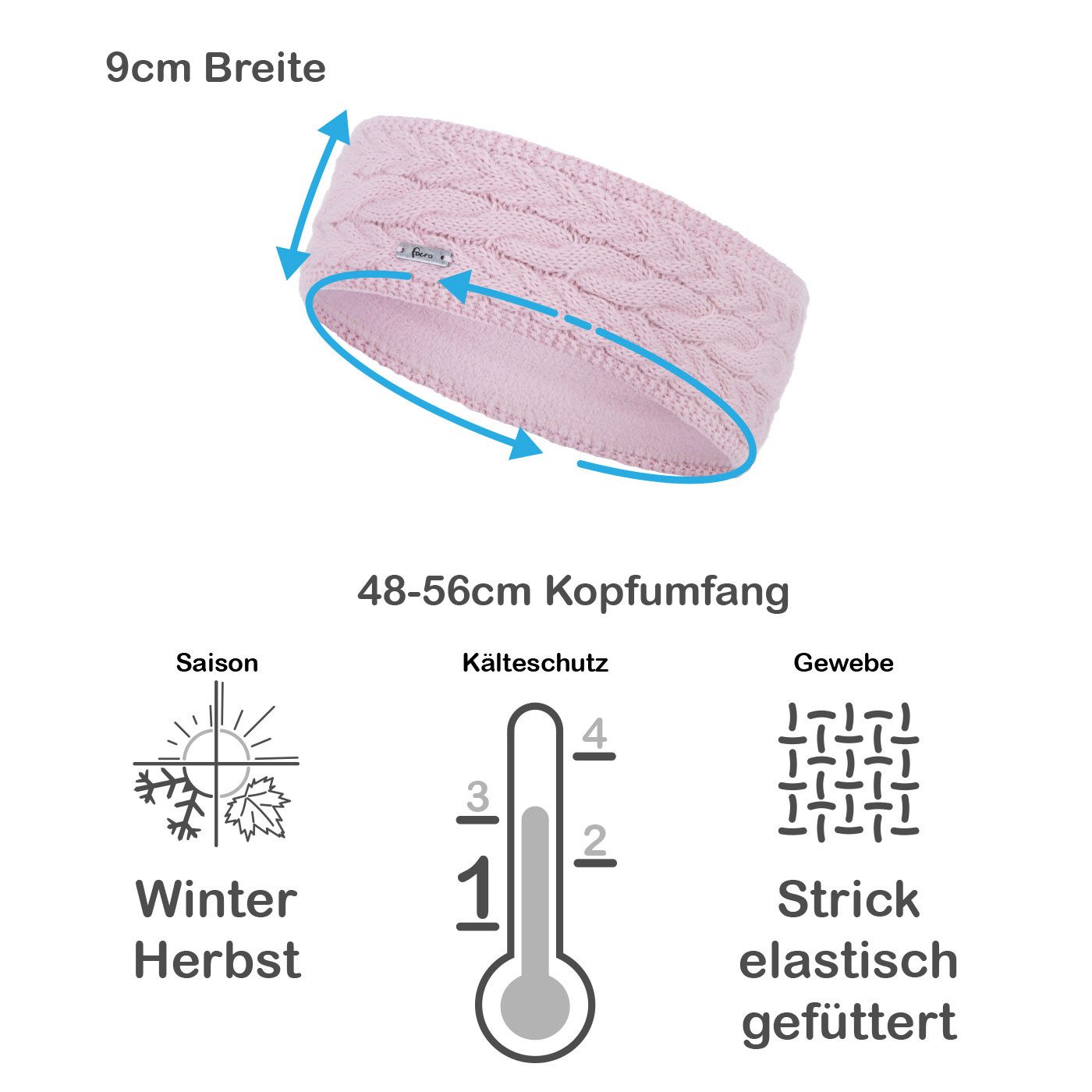 Faera Stirnband (1-St) Stirnband gefüttert Damen Ohrenschützer Band Kopfband Winter