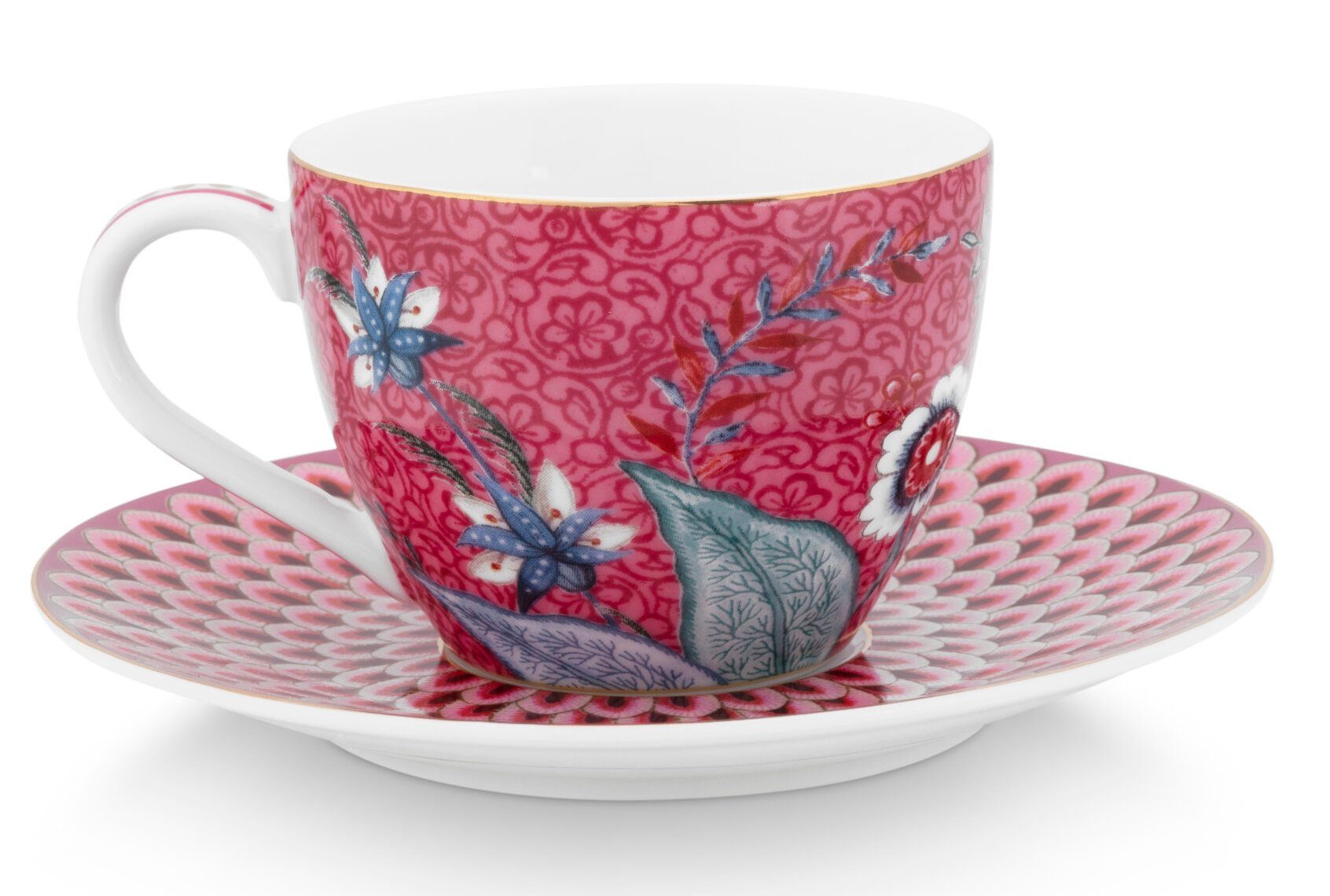 Espressotasse Flower Festival Espressot. m. Unt. dark pink 120ml