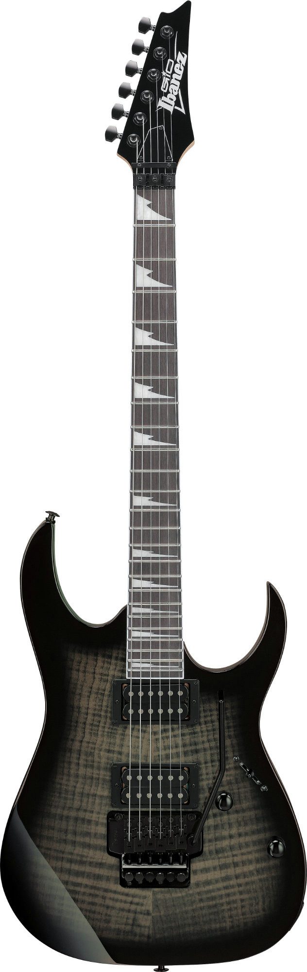 Ibanez E-Gitarre GIO GRG320FA-TKS Transparent Black Sunburst, ST-Style, E-Gitarre für Einsteiger mit zwei Humbucker-Tonabnehmern und Tremolo