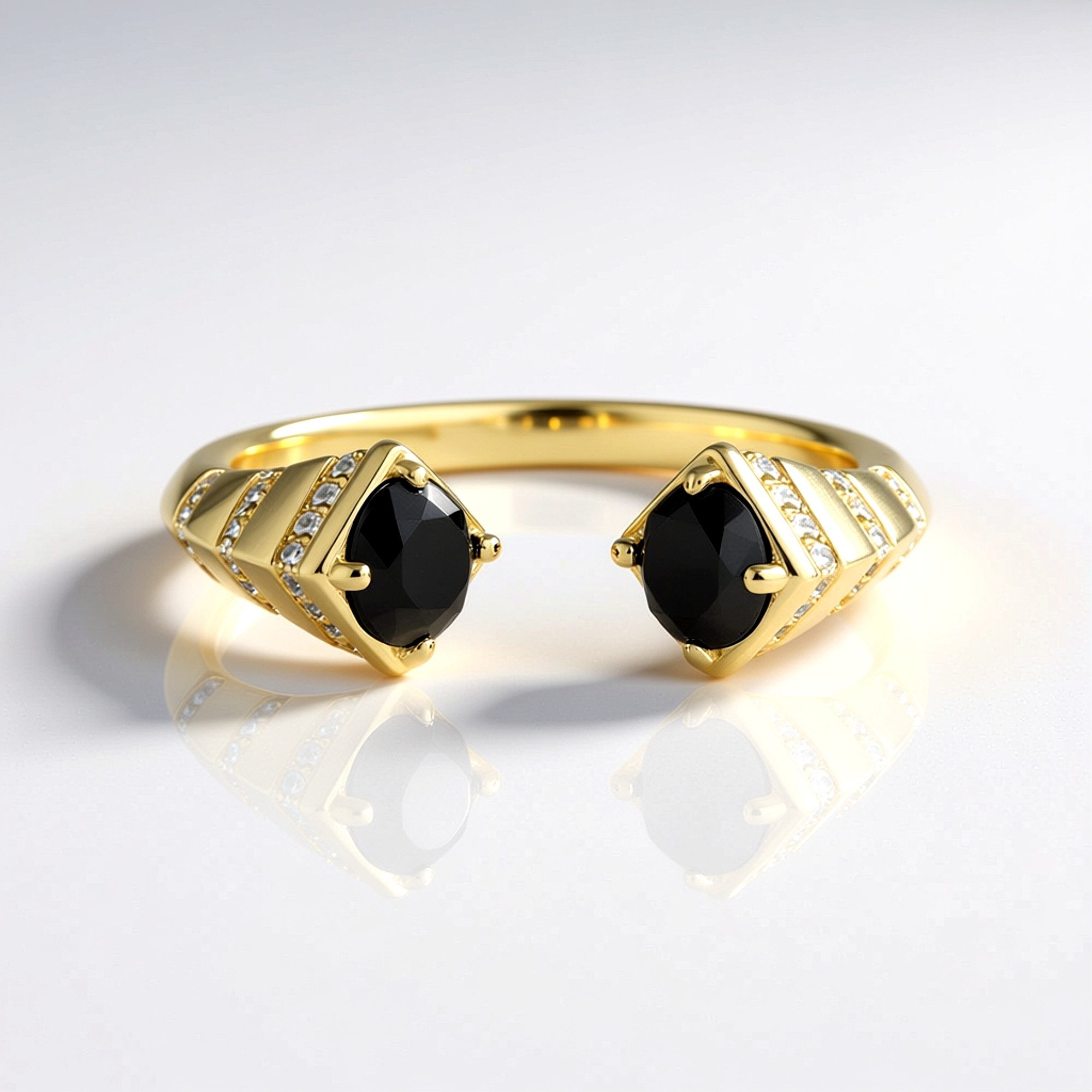 Cavill Diamantring Schwarzer Diamant Gelbgold Ring (1-tlg)