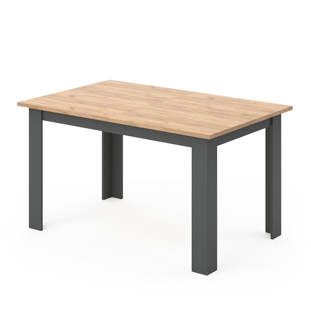 Vicco Esstisch Karlos, Goldkraft Eiche/Anthrazit, 140 x 90 cm günstig online kaufen