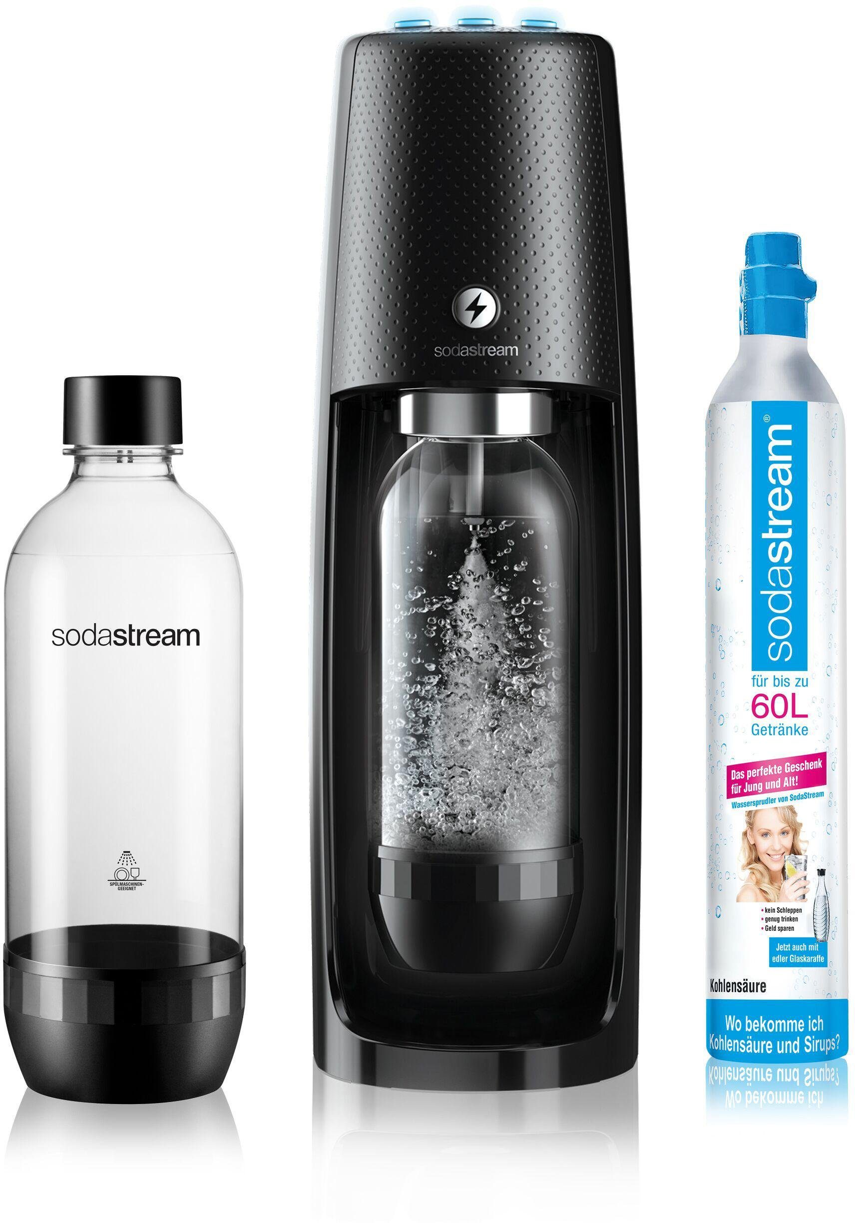 SodaStream Wassersprudler »Easy One Touch«, (Set, 4-tlg., 1 Wassersprudler, 1 CO2-Zylinder, 1 ...