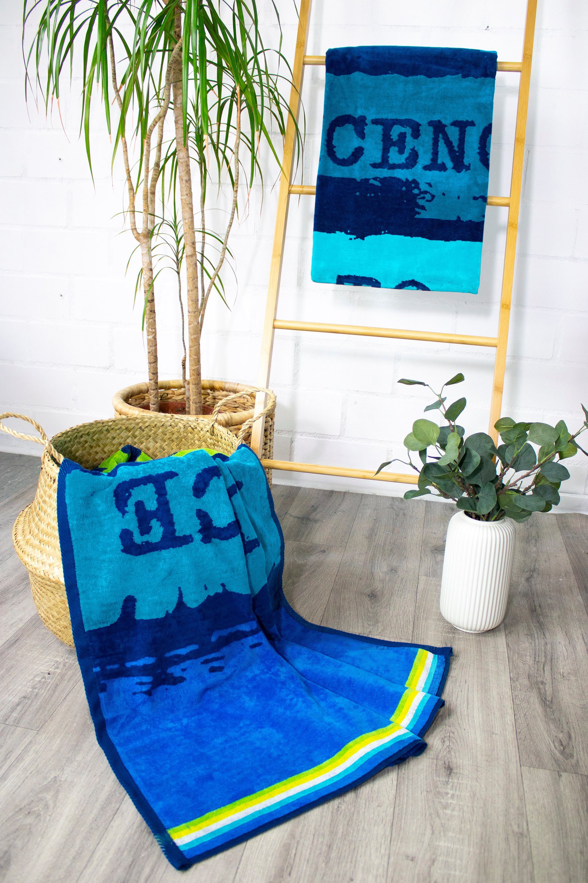 jilda-tex Strandtuch, (1-St), weiche Frottee-Veloursqualität günstig online kaufen