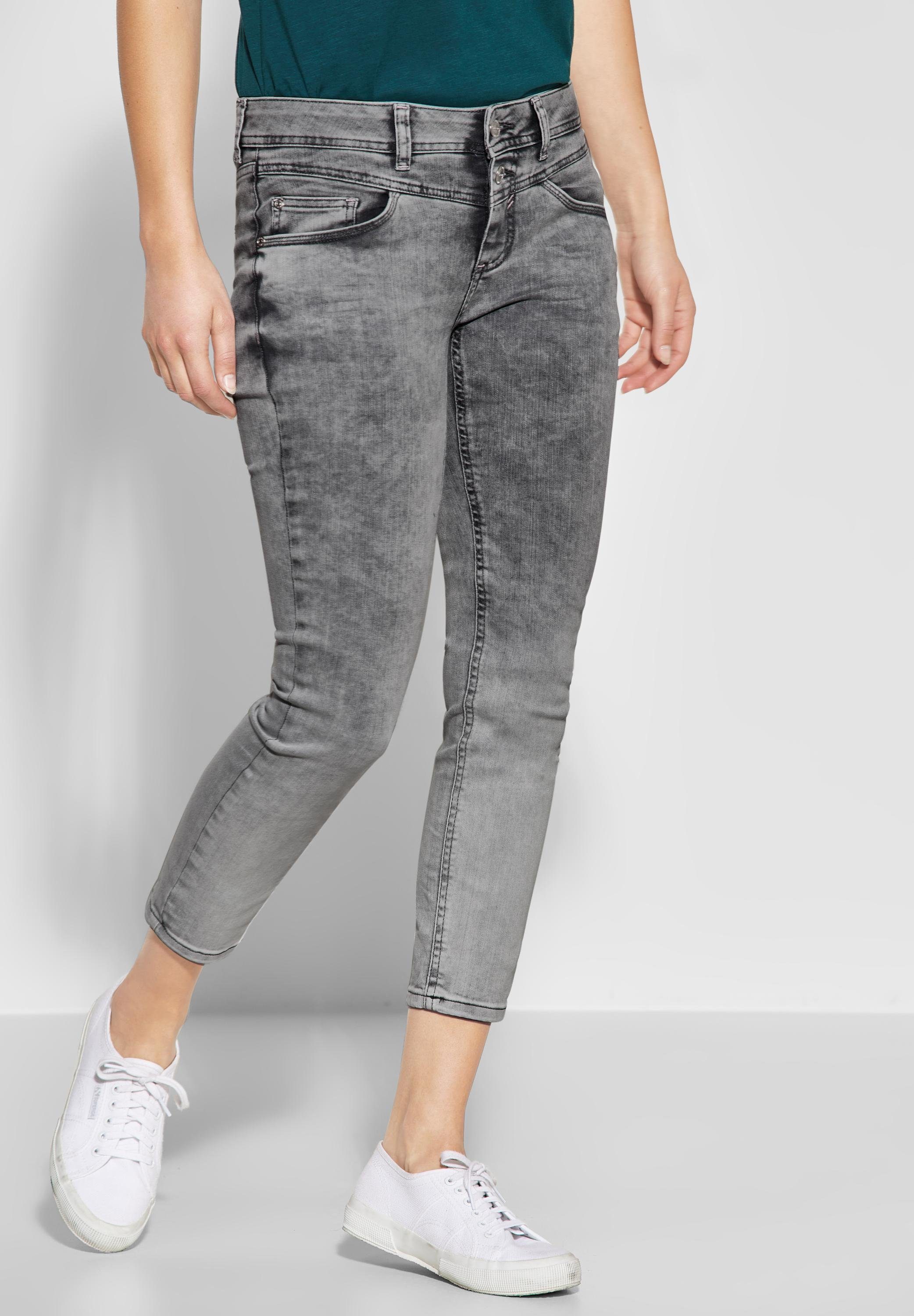 STREET ONE Slim-fit-Jeans stretchig, Denim in grauer Waschung online