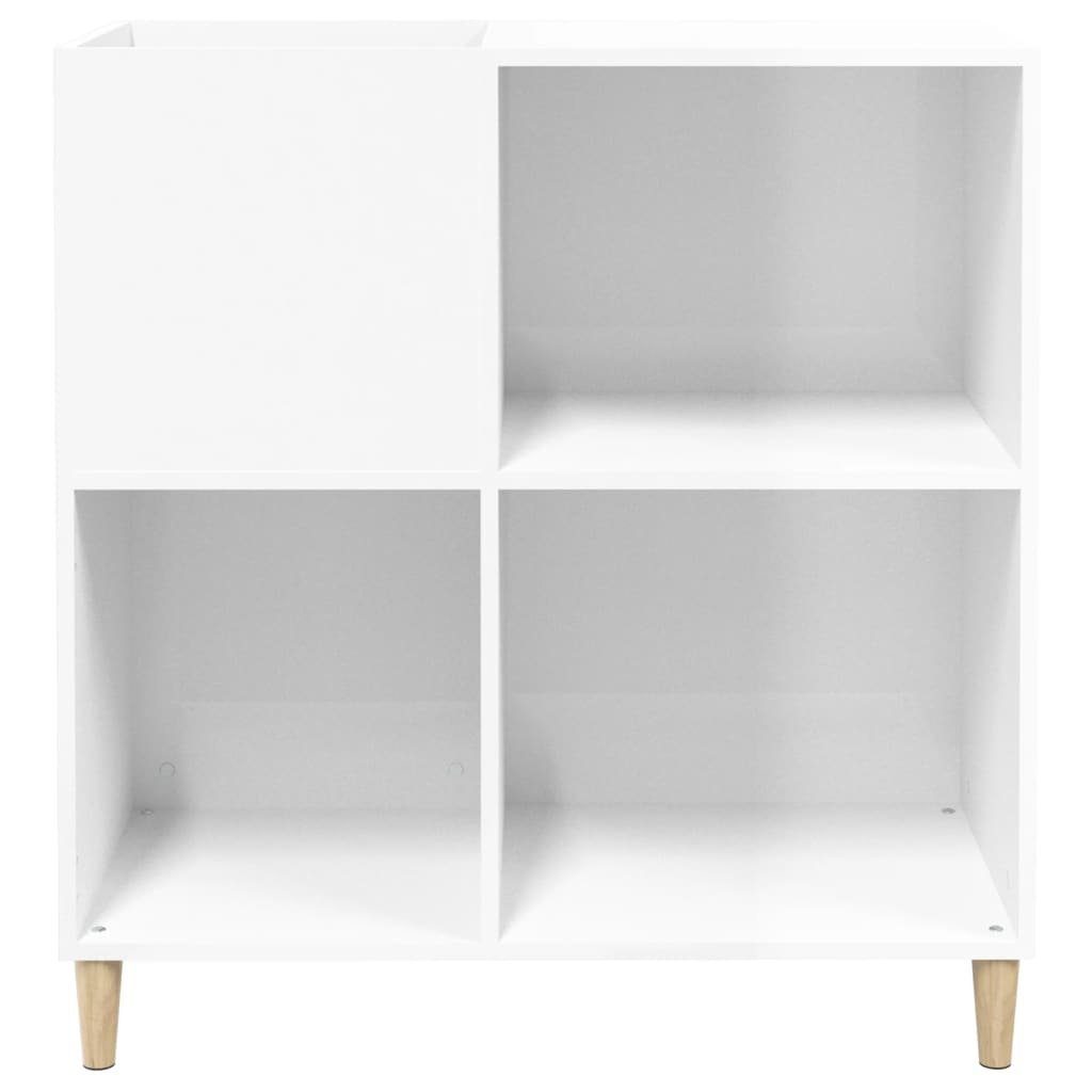 Plattenschrank vidaXL Media-Regal 84,5x38x89 Hochglanz-Weiß Holzwerkstoff, 1-tlg. cm