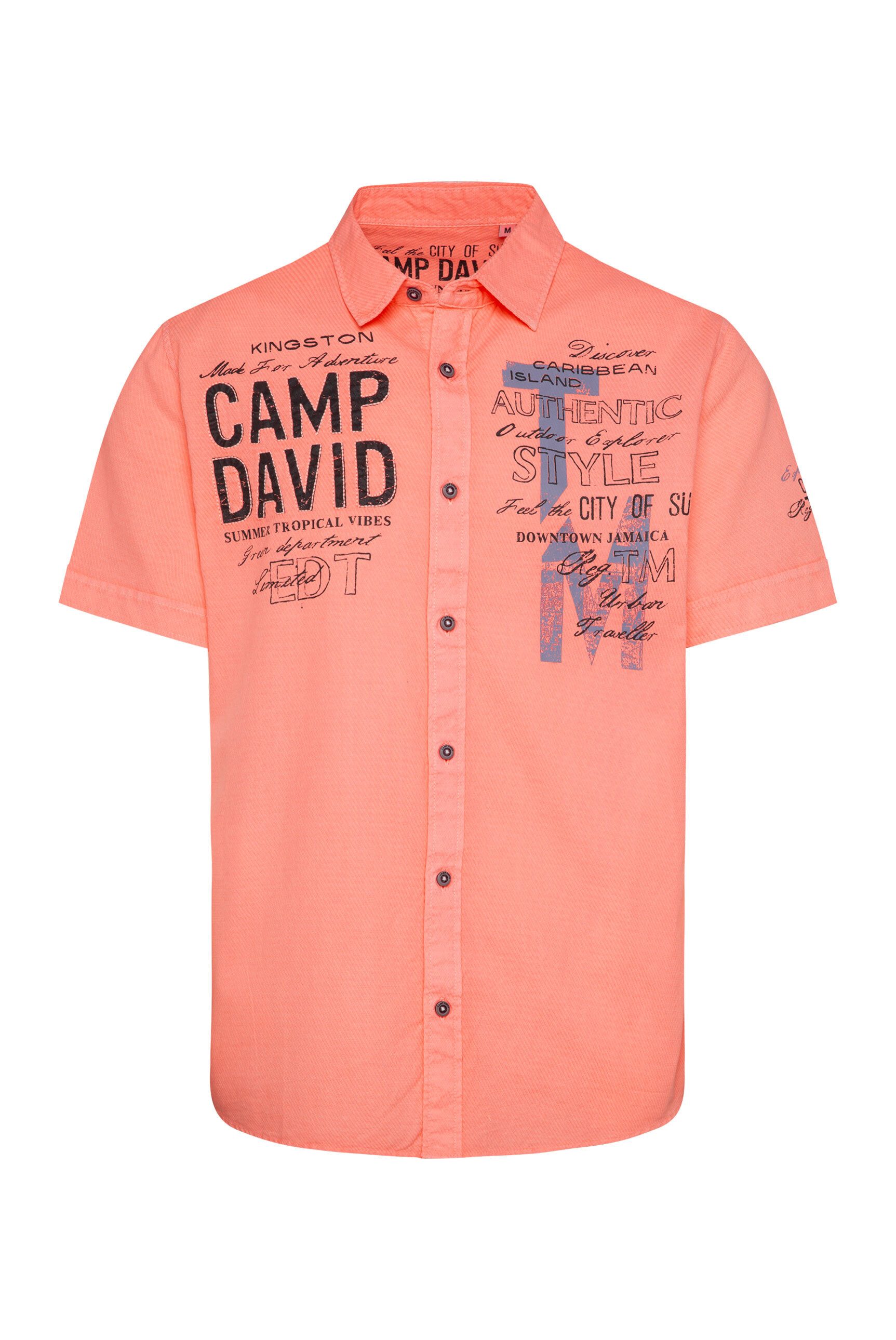 CAMP DAVID Kurzarmhemd mit Webstruktur