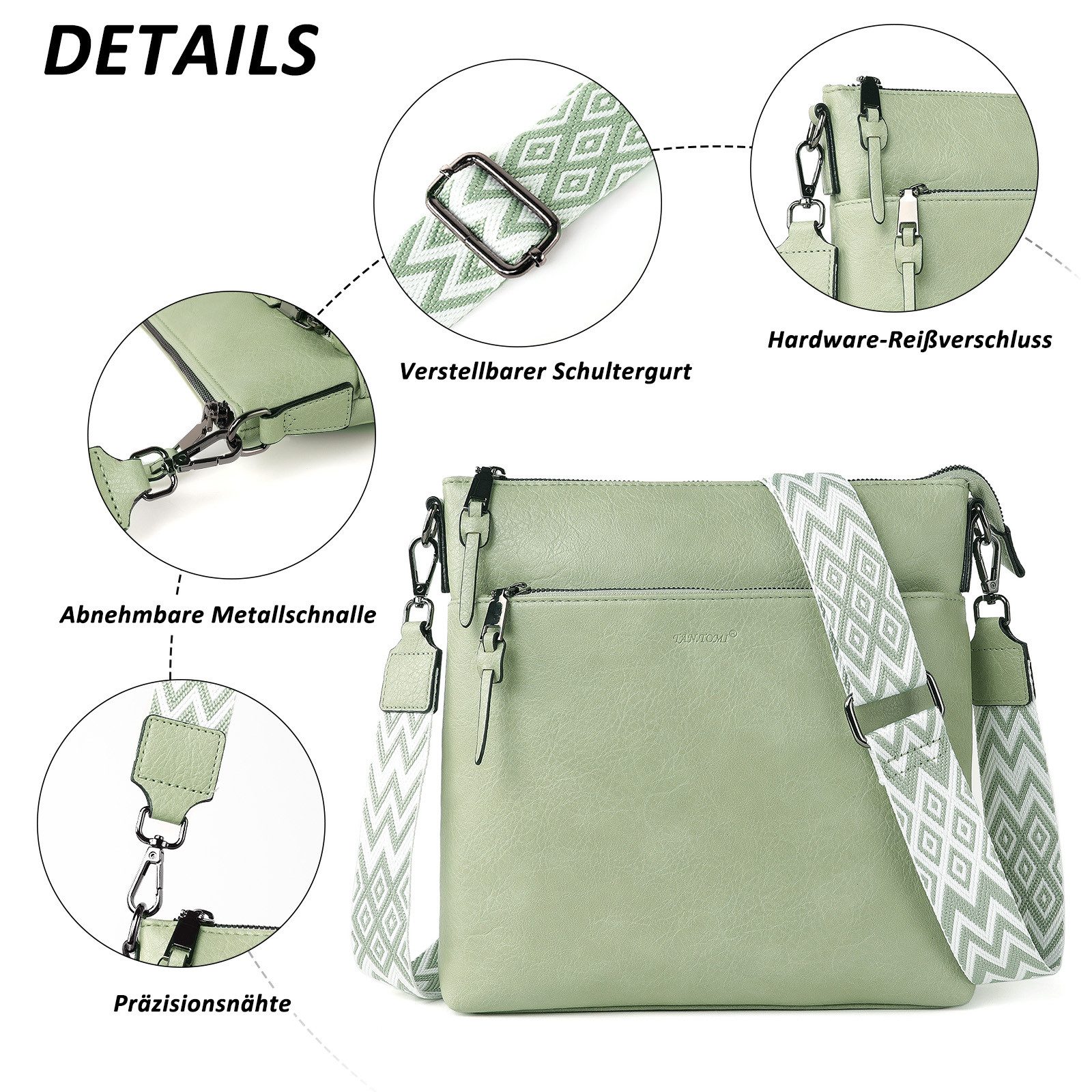 TAN.TOMI Schultertasche Damen Handtasche Crossbody Bag Tasche shopper Freizeit leicht (Für Pendeln Reise Campus Sport Rucksäcke), Umhängetasche Beuteltasche Crossover BodyBag Viel Stauraum