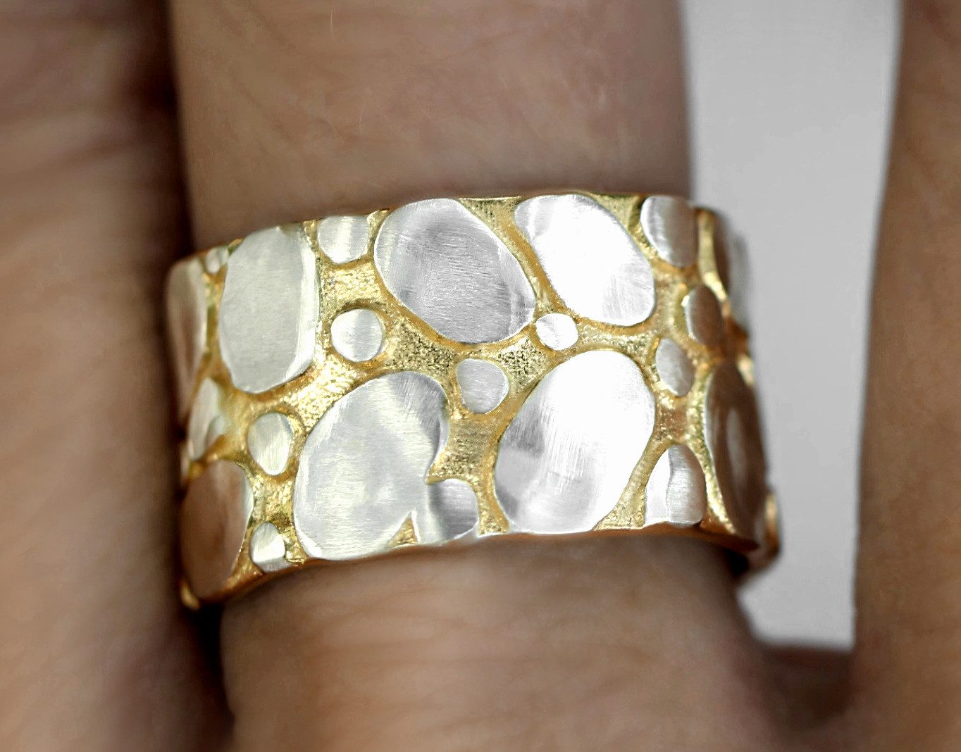 Villa Sorgenfrei Schmuckmanufaktur Silberring Goldene Küste Bicolor Ring au günstig online kaufen