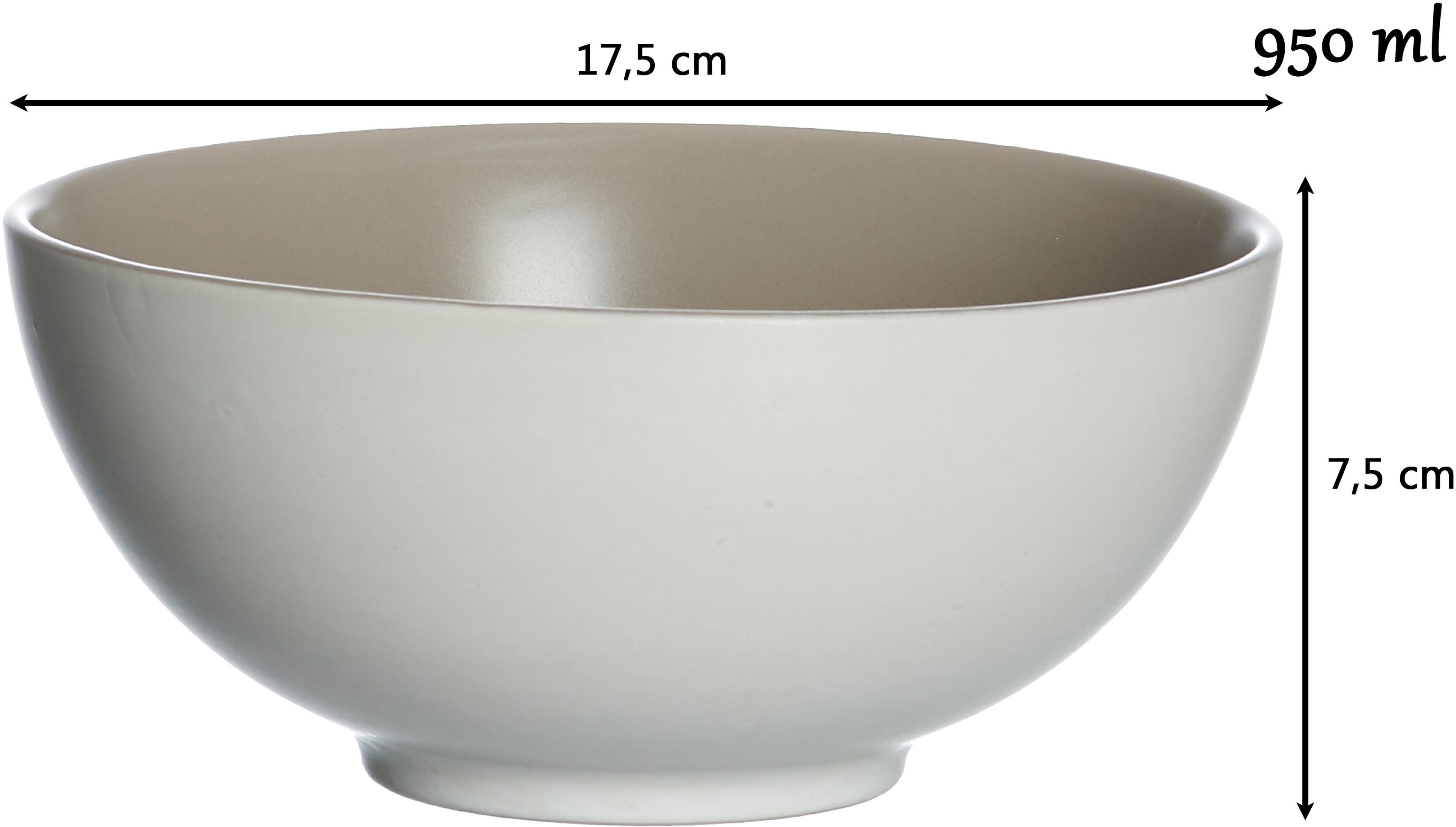 Ø Breker Steinzeug, Morelia, Ritzenhoff 17,5 2-tlg), weiß Buddha-Bowls, & cm (Set, Schale