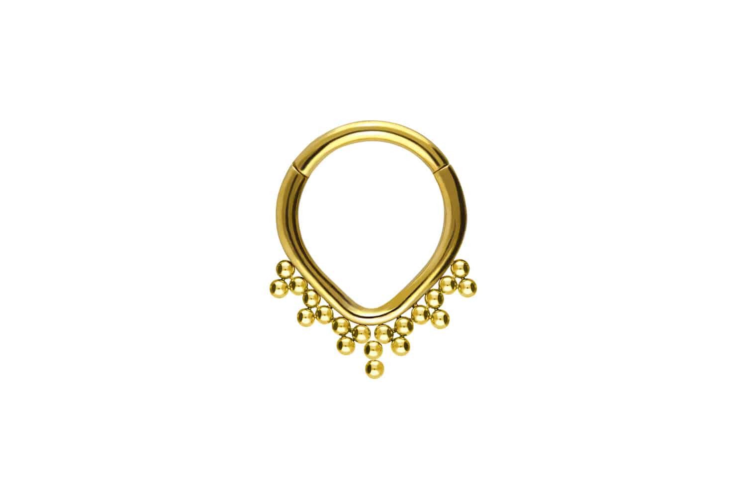 Piercing-Set Titan Segmentring Clicker TROPFEN + KUGELN