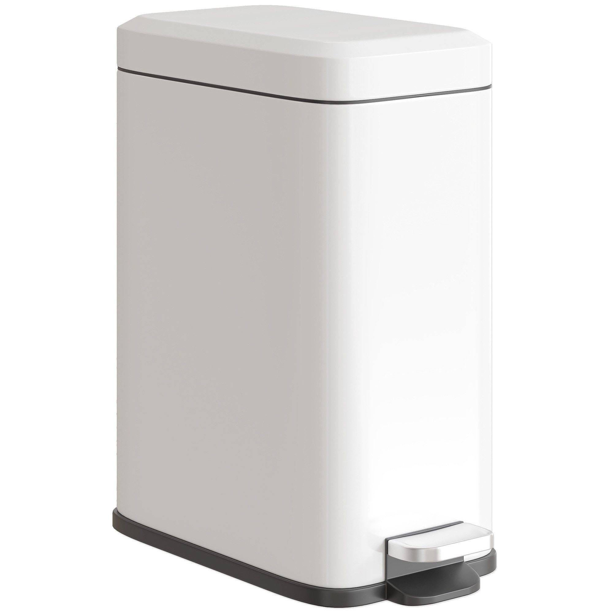 HOMCOM Mülleimer 5L Treteimer mit Softclose-Deckel, Abfalleimer inkl. Inneneimer, Weiß 29,2 x 14 x 32 cm