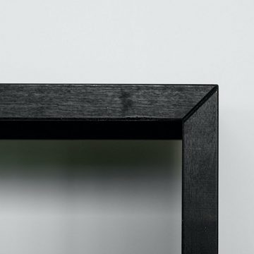 Woodek Design Nachttisch HUGO, Schwebendes Wandregal (Ablagetisch aus schwarzer Birke, 1-St., Hängendes und modernes Bücherregal), Skandinavischer Wandschrank