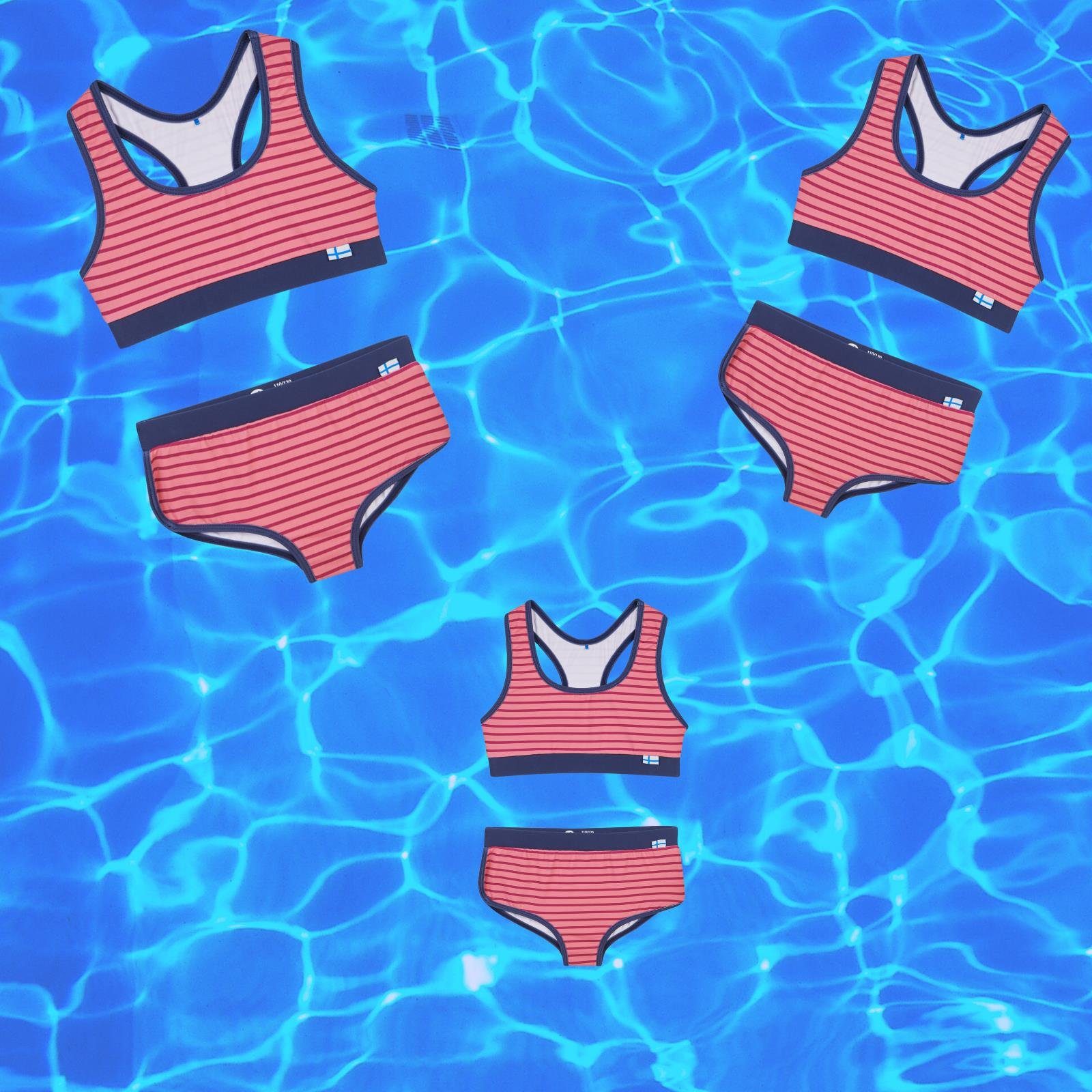 Luoto Triangel-Bikini Rose/beet Finkid Finkid zweiteilig Mädchen Bikini Bikini red Beachwear (Set)