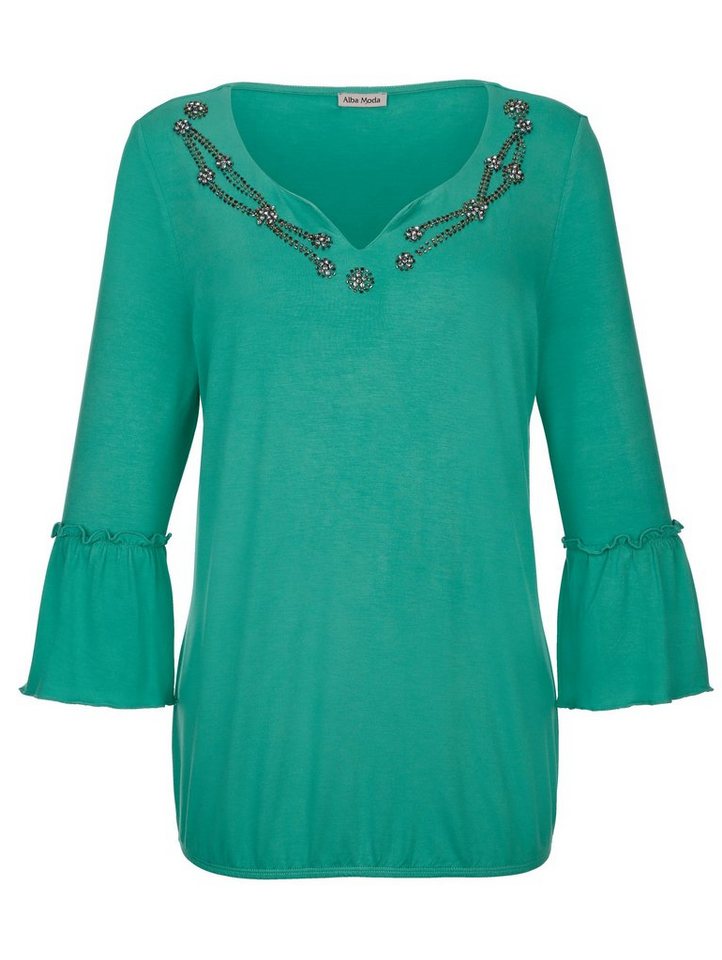 Alba Moda Strandshirt mit Ziersteinen Alba Moda Strandshirt mit Ziersteinen