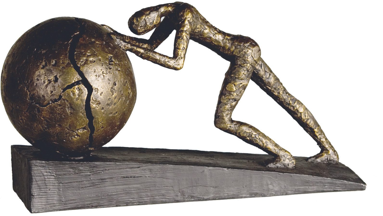 Casablanca by Gilde Dekofigur Skulptur Heavy Ball (1 St), Dekoobjekt, Höhe 22 cm, mit Spruchanhänger, Wohnzimmer