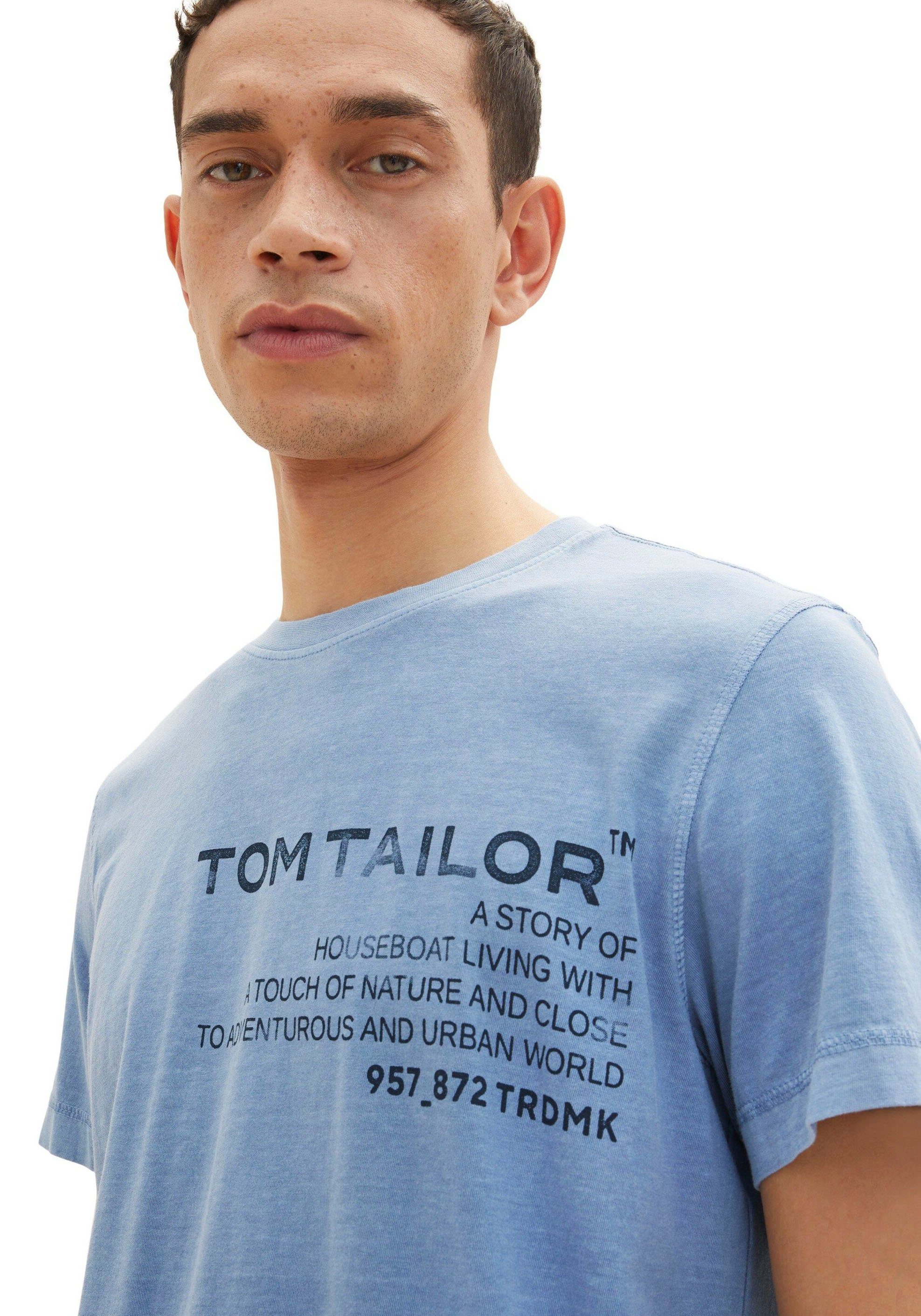 TOM TAILOR T-Shirt greyish mid blue