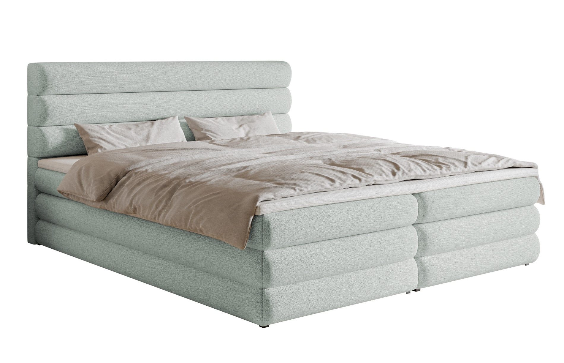 Selsey Boxbett ALEGRE, mit Matratze, Topper, 2 Bettkästen und wasserfestem Chenille-Bezug