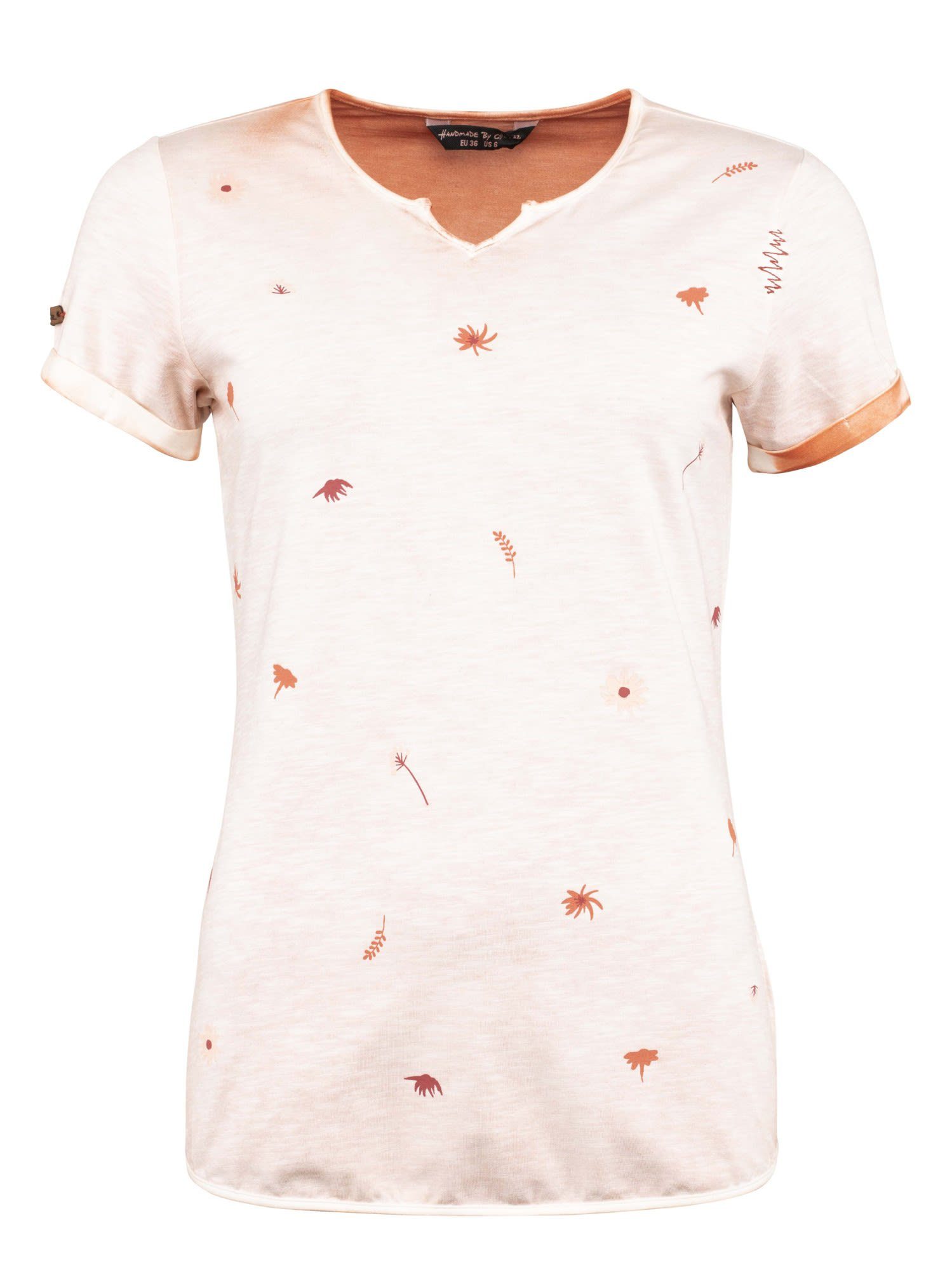 Chillaz T-Shirt Flower Sprayed Damen Apricot Tao Chillaz W Kurzarm-Shirt