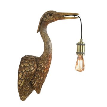 Light & Living Wandleuchte Kranich Lampe Reiher Gold 48 cm Wandlampe Antik Bronze Kranichlampe, ohne Leuchtmittel, Gold