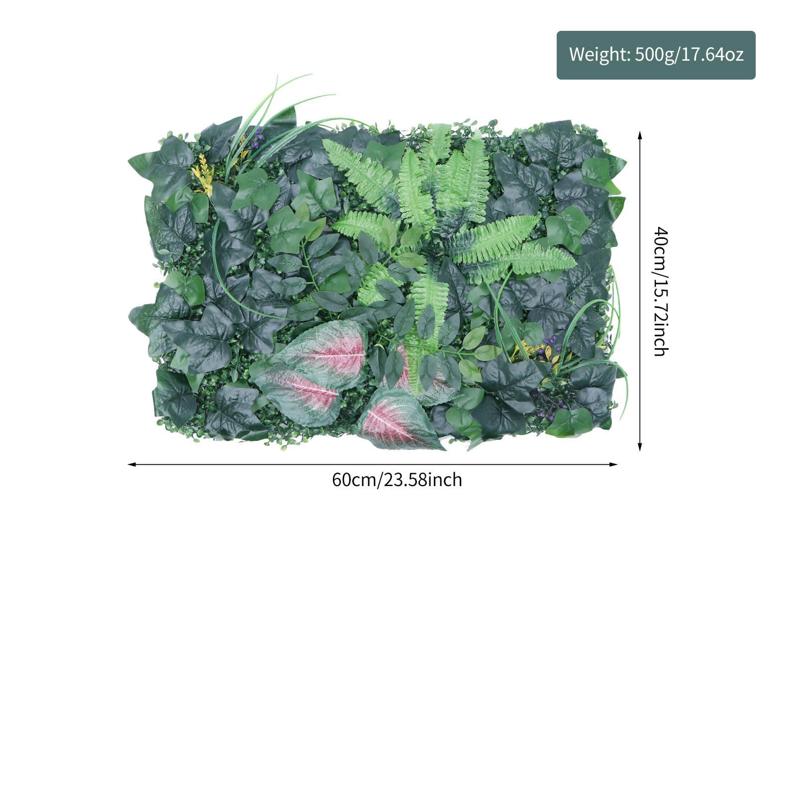Kunstpflanze Künstliche Wandbegrünung, als Zaun am Sichtschutz oder Balkon Wand Pflanzen Rasen 40*60cm, BlingBin