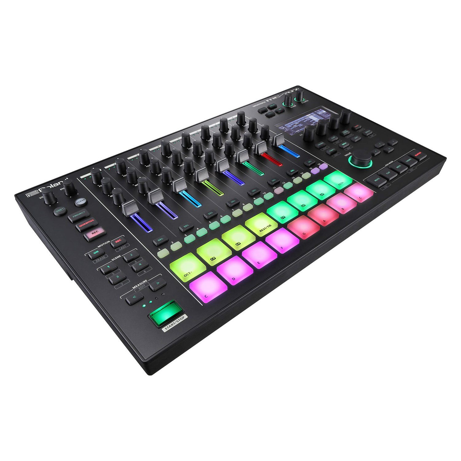 Roland Audio DJ Controller Roland MC-707 Groovebox DJ Mischpult, 8 Spur-Sequenzer