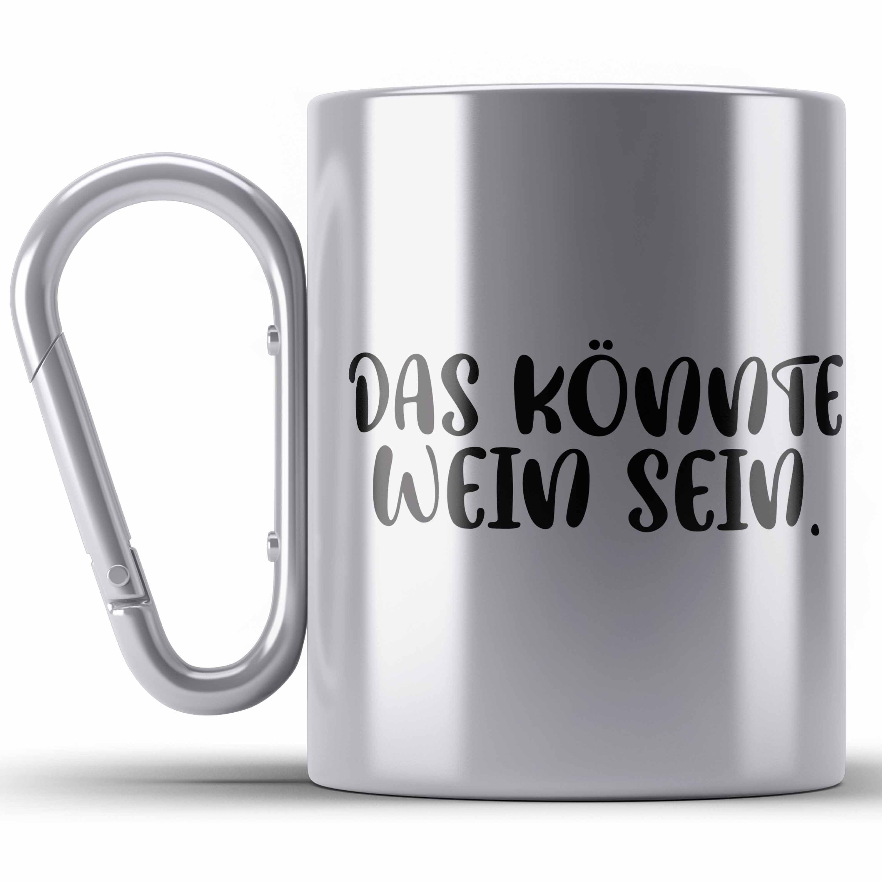 Trendation Thermotasse Lustige Edelstahl Tasse Spruch - Das Könnte Wein Sein - Weinliebhaber Silber