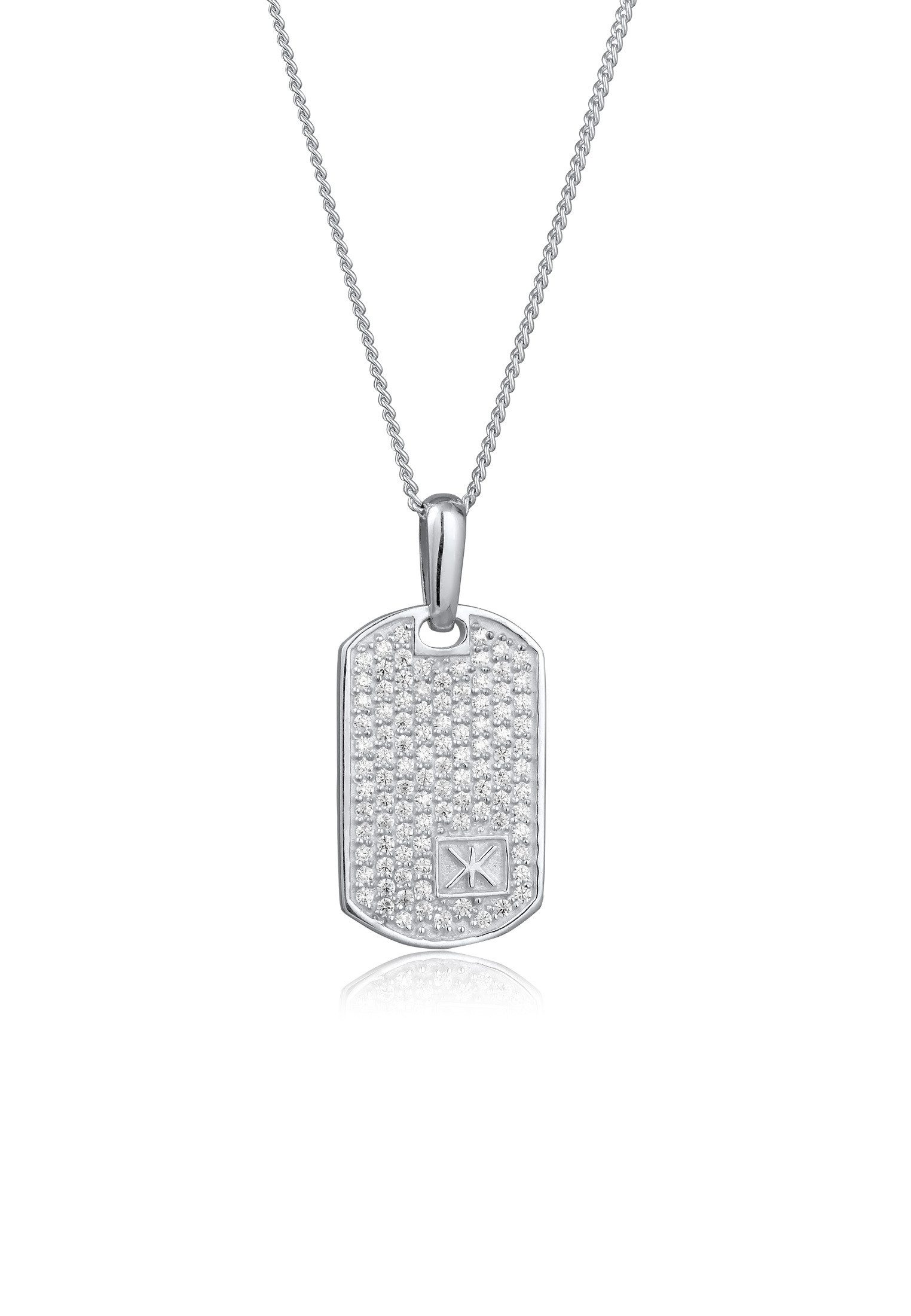 Kette mit Anhänger Anhänger Zirkonia Weiß 925 Sterling Silber